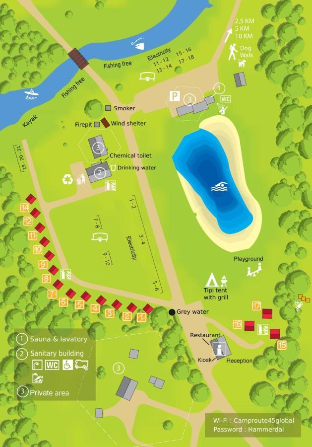 Hotel Camp Route 45 Hammerdal Exterior foto